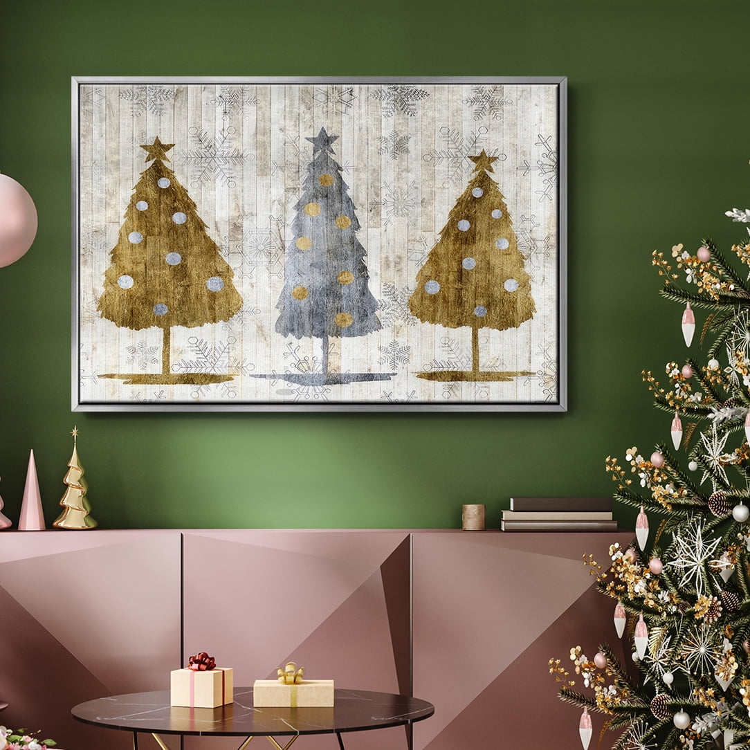 Sophisticated Christmas Collection A - Framed Gallery Wrapped Holiday Canvas - 27 x 41 - Silver Frame