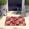 thumbnail image 2 of Red Christmas Patchwork Pattern Flannel Non Slip Door Rugs,Washable Door Mats Indoor,Decorative Door Mats,Dirt-Resistant and Absorbent Doormat for Entrance,Bedroom,Kitchen,Bathroom,31.5x17in(80x43cm), 2 of 4