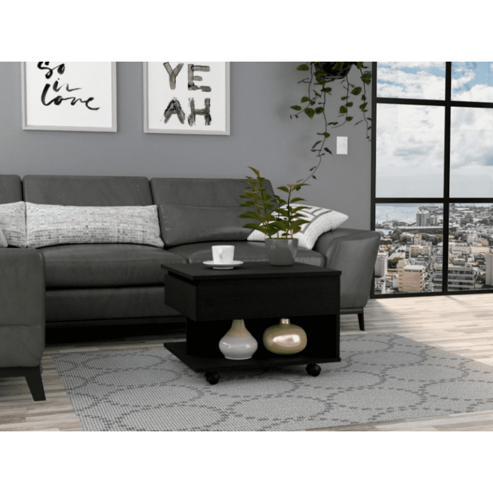 TUHOME Luanda Lift Top Coffee Table, Countertop, Caster Wheels, One