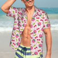 thumbnail image 7 of Susaid Strawberry And Cheery Print Short Sleeve Shirts Button Down Casual Shirts Summer Beach Aloha Button Down Short Sleeve for Men ,Large, 7 of 7