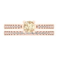 thumbnail image 2 of 0.85 ct Brilliant Round Cut Natural Morganite 18K Rose Gold Solitaire with Accents Engagement Bridal Wedding Ring Band Set size 8.5, 2 of 7