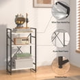 thumbnail image 2 of Xiamenxinshouyimaoyi 3 Tiers Adjustable Modern Standard Bookcase, Marble Metal White, 2 of 9