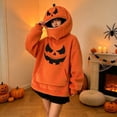 thumbnail image 5 of Likimi Halloween Womens Hoodies With Pocket Long Sleeve Hallowmas Pumpkin Print Hooded Sweatshirt For Women Party Elegant Pullover Tops Size L, 5 of 6