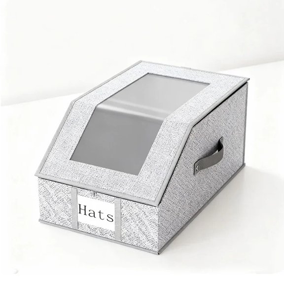 Hat Storage Box with Clear Window Foldable Organizer for Accessories Hat Dust Proof Storage Box Large Capacity Stackable