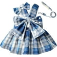 thumbnail image 7 of Dalrosia Pet Dress Clothes for Small Dogs Cats Girl Plaid Bow Tie Dog Harness Dresses Leash Set with Pearls Bow Accessories Birthday Puppy Dress Shih Tzu Yorkies Chihuahua Outfits, 7 of 7