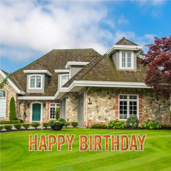 Orange Sparkle 18" Tall Happy Birthday Yard Decoration Set - Bebas - 13 Pc Set