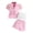 Pink, variant on Elippeo Girls Summer 3PCS Shorts Sets 3 4 5 6 7 8 Years Mesh Sleeve Blazer Tops White Camisole Casual Shorts Sets