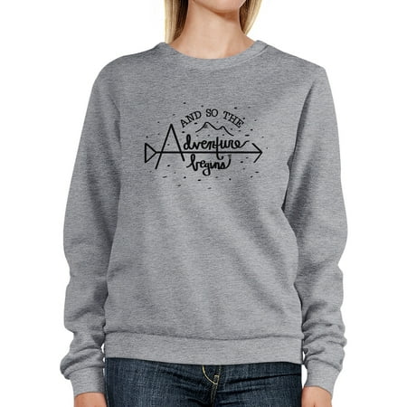 - Adventure Begins Unisex Grey Graduation Sweatshirt Pullover Fleece