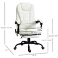 thumbnail image 3 of Ergonomic Massage Office Chair with Adjustable Lumbar Support and Recline, White, 3 of 15