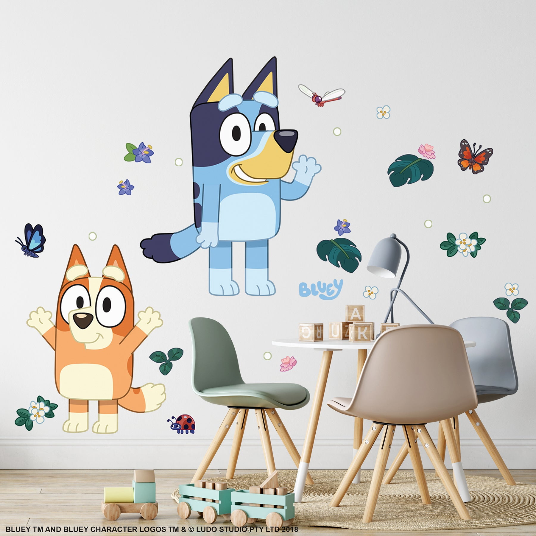Bluey & Bingo Character Blue Wall Decals