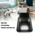 thumbnail image 4 of Stainless Steel Cat Litter Box with Lid, High Sided Large Metal Litter Box, Pet Kitty Litter Toilet Box Enclosed Kitty Litter Pan Anti Leakage Non Stick Easy to Clean, 4 of 7
