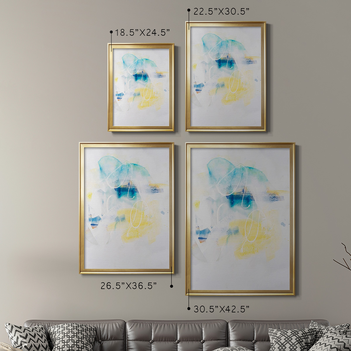 Spacial II Premium Framed Print, in Gold, Black, or Silver - Ready to Hang