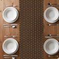 thumbnail image 4 of Table Runner 70 Inches Long for Kitchen Dining, Dark Brown Rattan Dresser Scarf Farmhouse, Dining Table Decorations for Wedding/Parties, Vintage Abstract Wicker Texture 13 x 70 In, 4 of 8