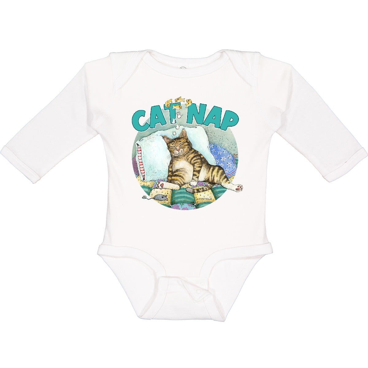 Inktastic Cat Nap Cute Sleeping Cat Boys or Girls Long Sleeve Baby Bodysuit