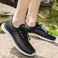 thumbnail image 2 of Siilsaa Women Footwear Walking Shoes Lightweight Breathable Mesh Air Lace-up Cushion Sneakers Black,8.5, 2 of 5