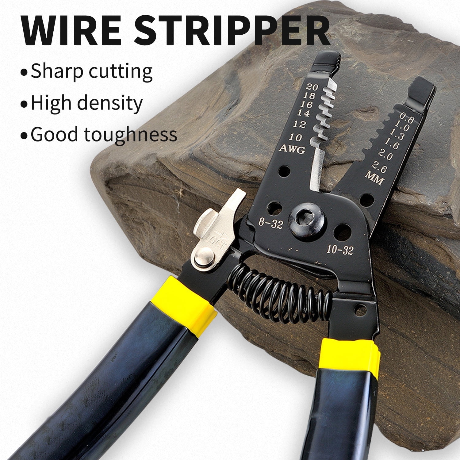 Quanmin Multifunction 7.5 Inch Wire Cutter and Wire Stripper, Stranded Wire Cutter, Solid Wire Cutter, Precision Pliers Springloaded Cuts Copper Wire, with 5 inch Needle Nose Pliers