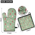 thumbnail image 6 of Green Christmas Tree Pattern Kitchen Oven Mitt and Pot Holder Sets 2 Pcs for Baking, Cooking and Grilling, Heat Resistant Up To 392 °F, 6 of 7