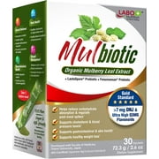 LABO Nutrition Mulbiotic, Organic Mulberry Leaf Extract + LactoSpore Probiotic & Fenumannan Prebiotic, for Carb Cravings Support, Vegetarian, Non-GMO