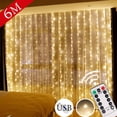 thumbnail image 2 of Guirnalda de luces LED para decoración navideña, 6 m, control remoto, para bodas, fiestas, cuentos de hadas, dormitorio, cortinas, exterior, hogar, 2 of 5