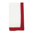 thumbnail image 3 of Fennco Styles Two-Tone Hemstitch Cloth Napkins 20" W X 20" L, Set of 4 - White & Red Contrast Border Design Dinner Napkins for Everyday Use, Banquets, Family Gatherings and Special Events …, 3 of 4