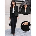 thumbnail image 2 of DARING DIVA Women's Office Single Breast Long Sleeve Collarless Blazer XS Black, 2 of 7