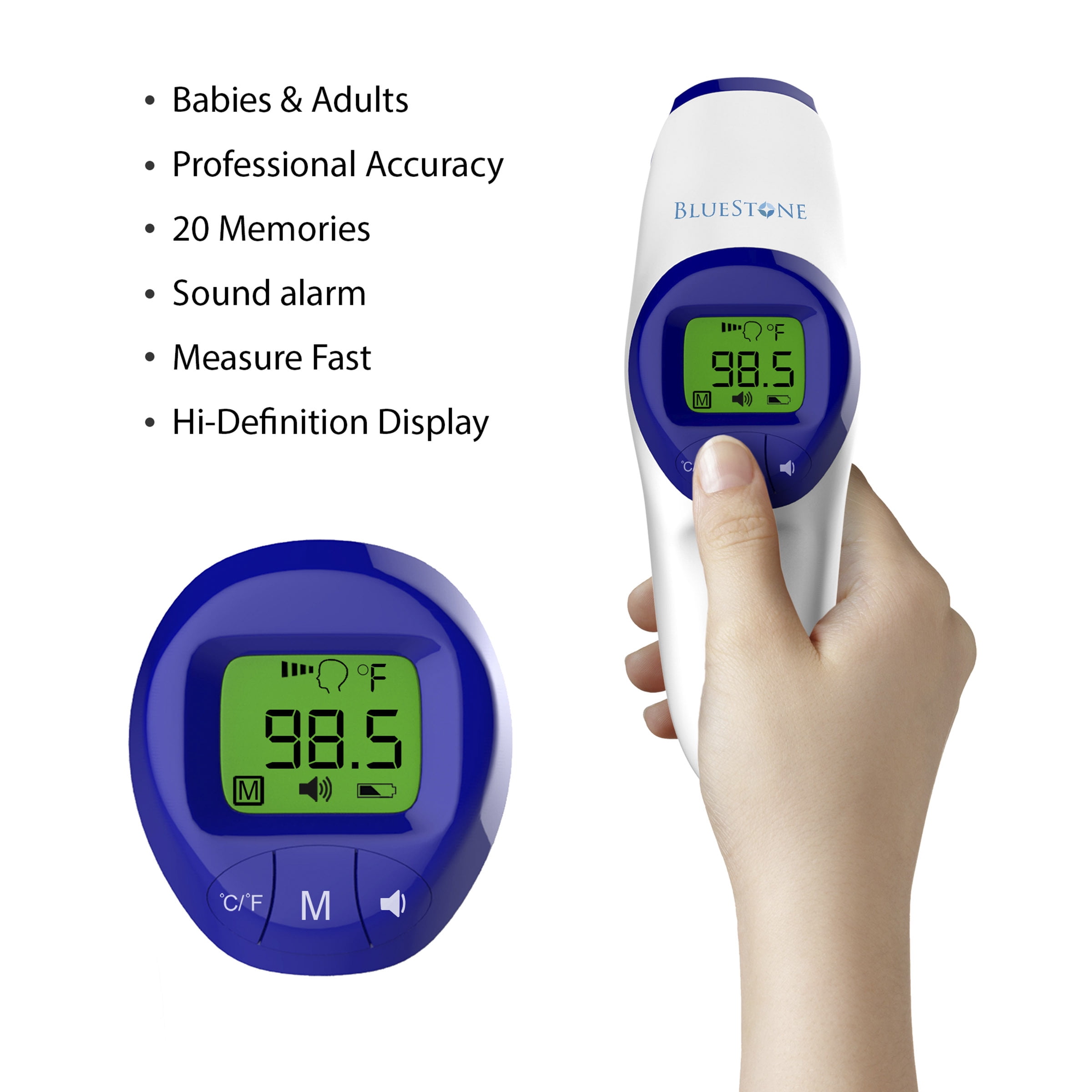 Bluestone Non-Contact Infrared Forehead Thermometer