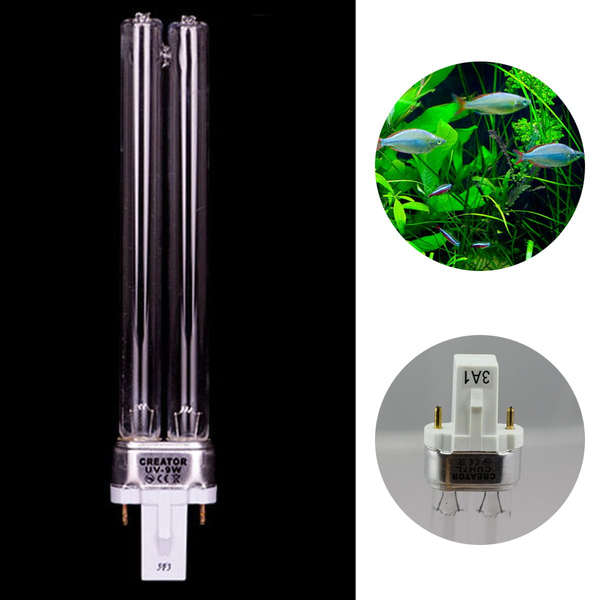 9W Aquarium Fish Tank Lamp UV Sterilizer Canister Filter Replacement