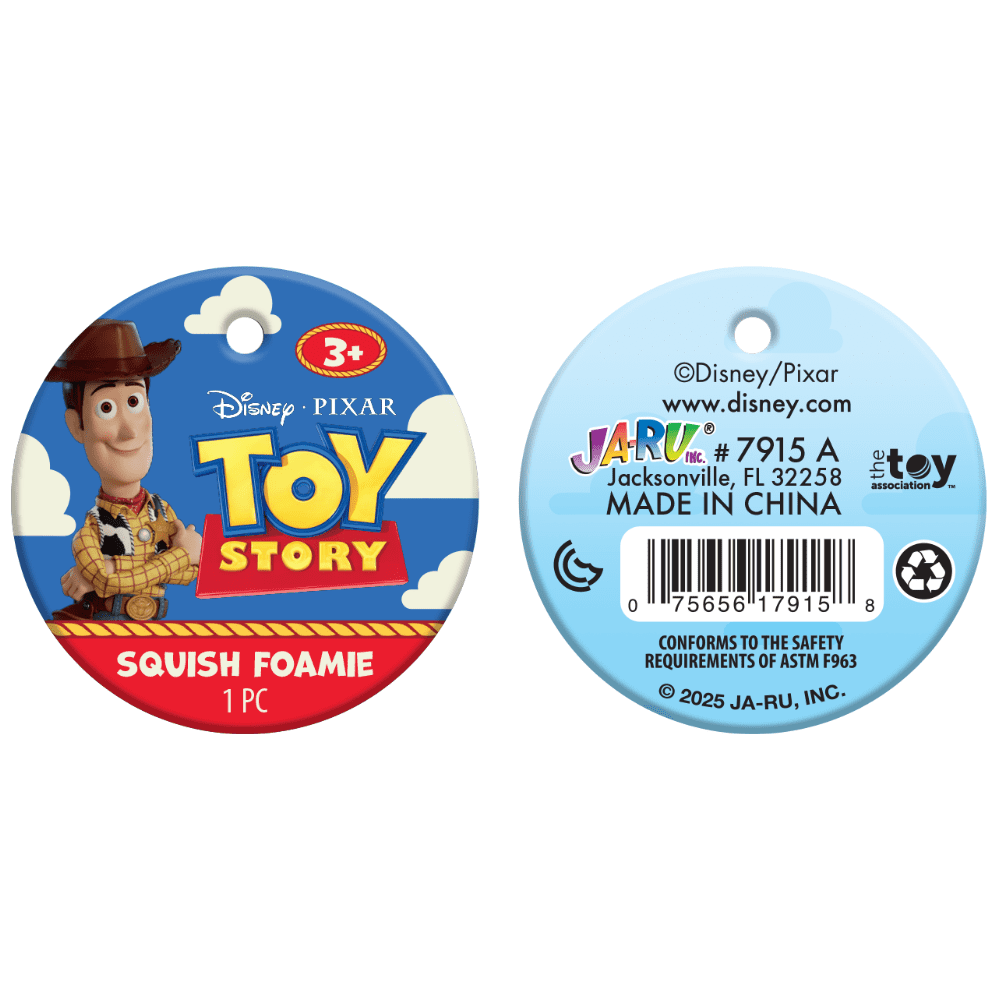 Ja-Ru Disney Toy Story Squish Foamies, Slow-Rise Foam, Child age 3+