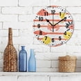 thumbnail image 3 of Yayeee 10" Wall Clock Battery Operated Quartz Round Silent Non-Ticking Home Decor, Striped Crab, 3 of 6