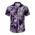 thumbnail image 2 of BUWTTER Mens Shirts Short Sleeve Tropical Button Down Summer Loose Fit Breathable Relaxation Beach Shirt Purple XXXL, 2 of 4