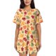 thumbnail image 1 of Fotbe Autumn Maple Leaves Conjunto de Pijama Estampado para Mujer, 2 Piezas, Ropa de Dormir con Camiseta de Manga Corta y Shorts Suaves-3X-Large, 1 of 6