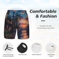 thumbnail image 2 of Kdxio Twilight Canal Reflection Print Men's Swim Trunks with Compression Liner 7 Inch Inseam Quick Dry Swim Shorts, 2 of 5