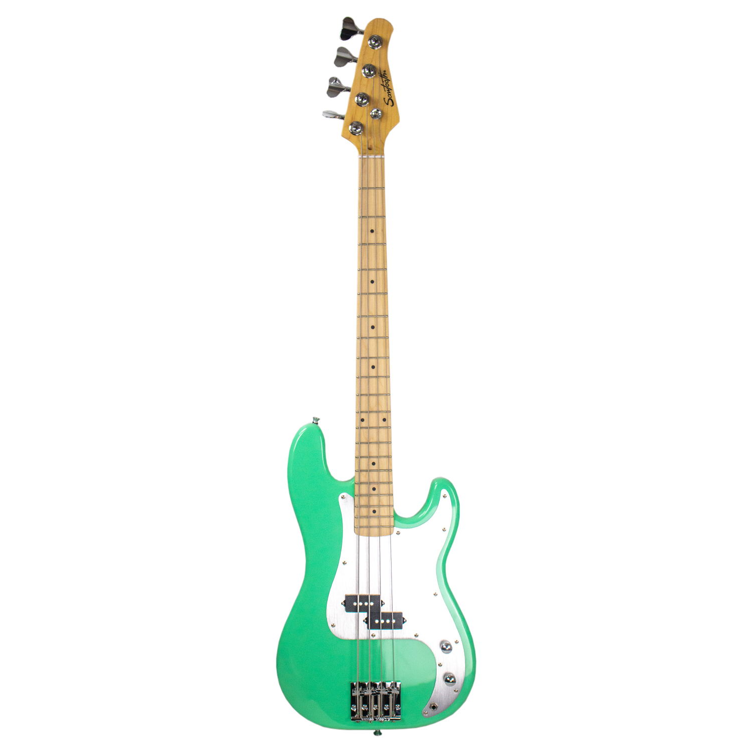Sawtooth Americana Road Warrior Series Surf Green w Aluminum Pickguard Electric Bass Guitar