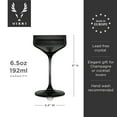 thumbnail image 4 of Viski Nouveau Champagne Coupe Glasses, Home Bar Gifts, 6.5oz Set of 2 Smoke, 4 of 9