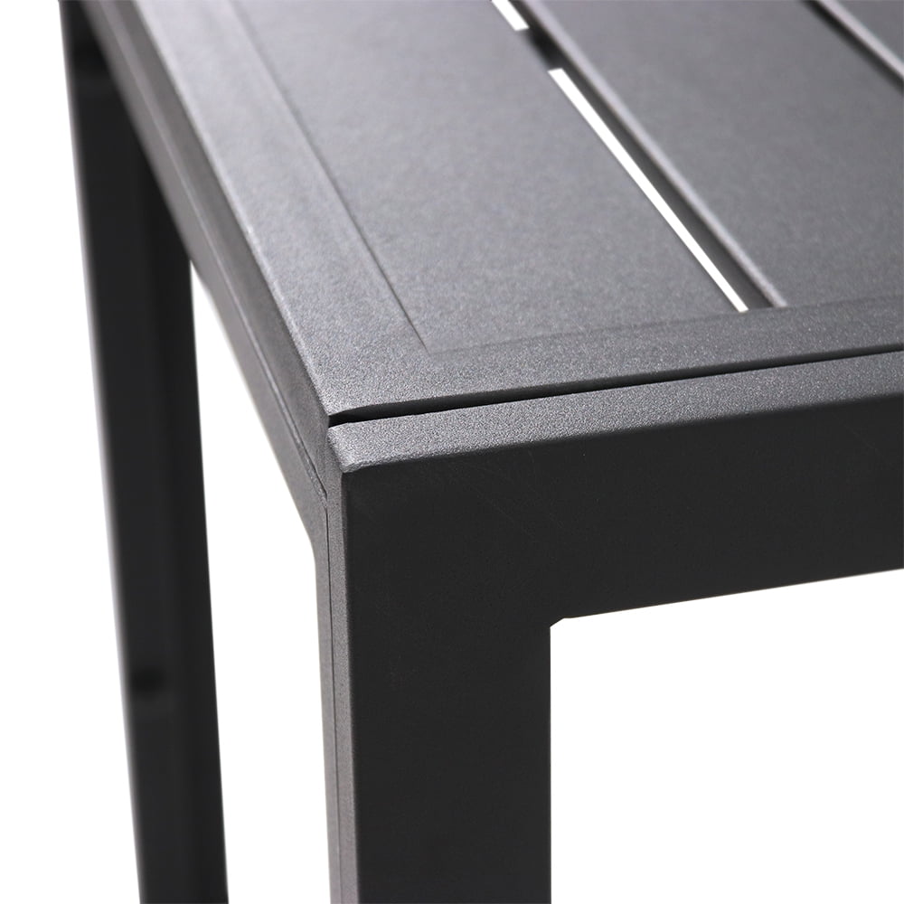 Abble 20" Square Steel Patio Side Table - All-Weather Indoor/Outdoor Accent Table End Table for Patio, Living Room, Poolside, Matte Black