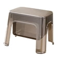 thumbnail image 2 of yuksok Clear Step Stool Bathroom Stool Storage Ottoman for Home Living Room Kitchen Gray, 2 of 9