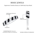 thumbnail image 5 of Rosec Jewels Natural Black Onyx Half Eternity Ring with Moissanite for Women - AAA Quality, 10K White Gold, US 5.00, 5 of 8