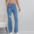 thumbnail image 5 of Levmjia Women Flared Denim Pants Stretchy Comfortable High Waisted Casual Trousers Soft Cotton Blend Slim Fit Bootcut Jeans for Women Plus Size XS-2XL Trendy Spring Fall Outfit, 5 of 7