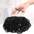 thumbnail image 6 of Teissuly 50 PC No-metal Hair Elastics Hair Ties Ponytail Holders Hair Bands,4mm Black Elastics Hair Ties Small Hair Ties, 6 of 9