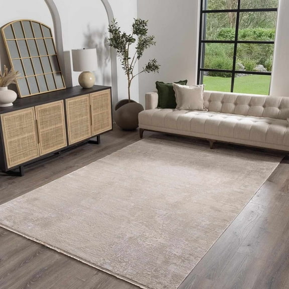 BoutiqueRugs Belah Contemporary Area Rug - Ivory, Peach, Taupe - 1'11" x 2'11"