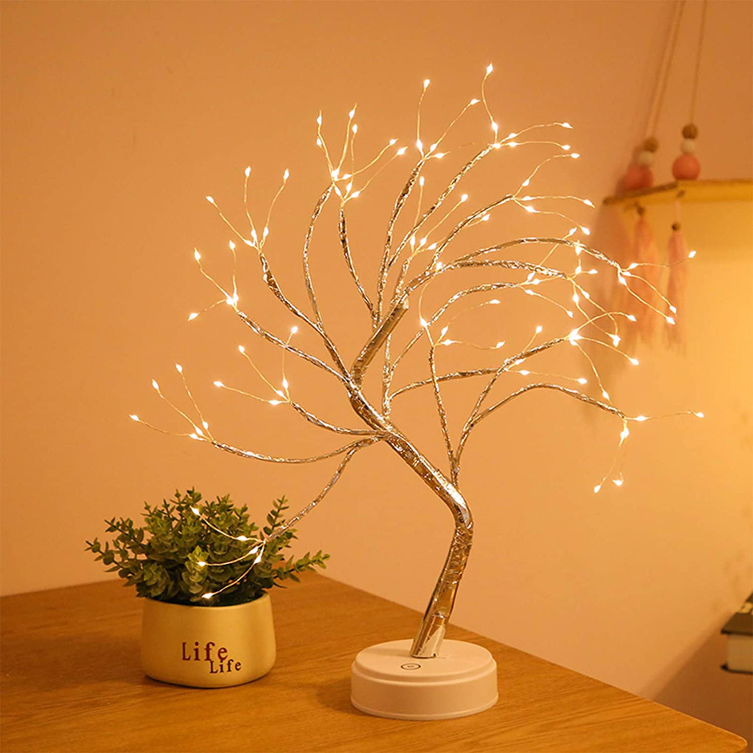 108LED Gypsophila LED Night Light Tabletop Fairy DIY Bonsai Tree Lamp Home Decor 