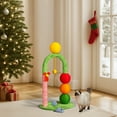 thumbnail image 4 of ZephyPaws 29in Christmas Cat Scratching Post,Candy Cane Cat Trees for Adult Cats,Cute Toy Kitten Kitty Sisal Scratcher with Teaser Ball,Green Red, 4 of 8