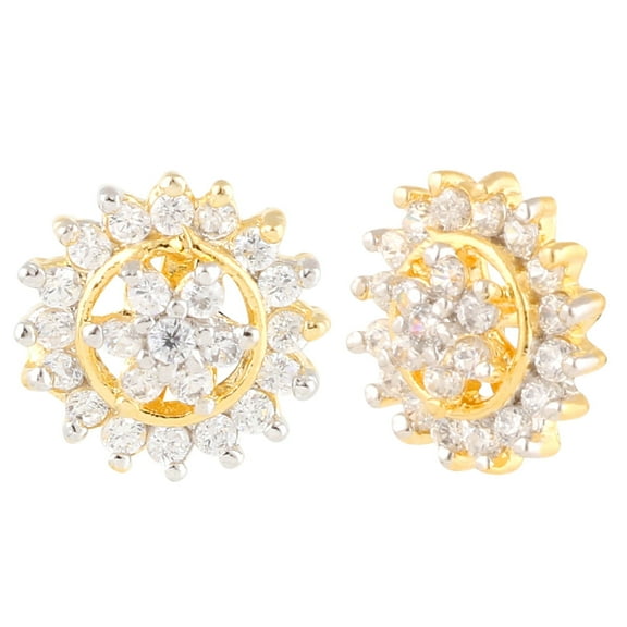 Efulgenz Indian Bollywood Designer Gold Tone Traditional CZ Stud Earrings Jewelry for Women and Valentine Day Gift for Her