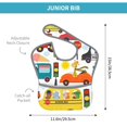 thumbnail image 4 of Bingfone Mess-Proof Baby Bib - Waterproof Bib For Baby Boy Or Girl With Food Catcher Pocket, Unisex-Transports With Animals, 4 of 8