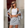 thumbnail image 5 of JYLFC Women's Casual Elastic Low Waist Mini Skirt with Pockets A-line Soft Sweat Short Skirts Sport Skirt, Grey L, 5 of 9