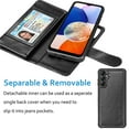 thumbnail image 4 of Njjex Wallet Case For Galaxy A54 5g, for Samsung A54 6.4" Case, [9 Card Slots] PU Leather Credit Holder Folio Flip [Detachable] Kickstand Lanyard Magnetic Phone Cover -Black, 4 of 5