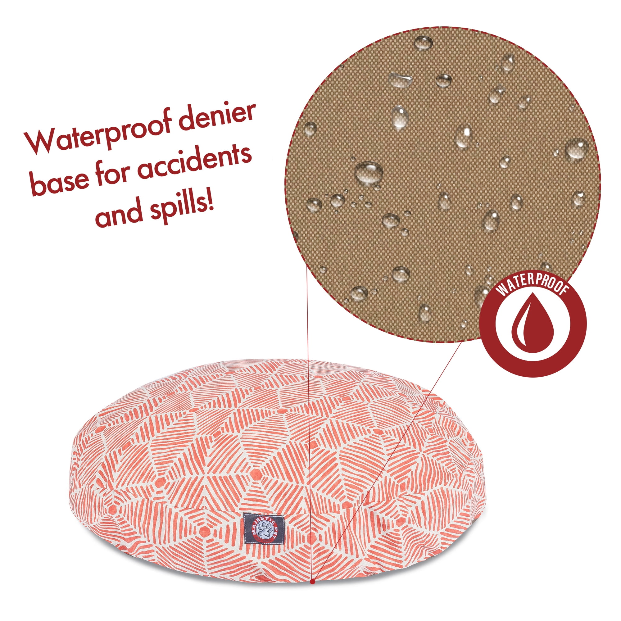 Majestic Pet | Charlie Round Pet Bed For Dogs, Removable Cover, Salmon, Medium