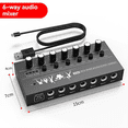 thumbnail image 2 of Compact 6-Channel Audio Mixer Ultra Low Noise, High Performance Stereo Mixer for Guitars, , Keyboards,1 * Mixer 1 * Type-C Cable,Black, 2 of 8