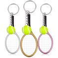 thumbnail image 1 of mini llaveros de raqueta de tenis, llaveros creativos con pelota de tenis y raqueta, llaveros colgantes, adornos decorativos., 1 of 6