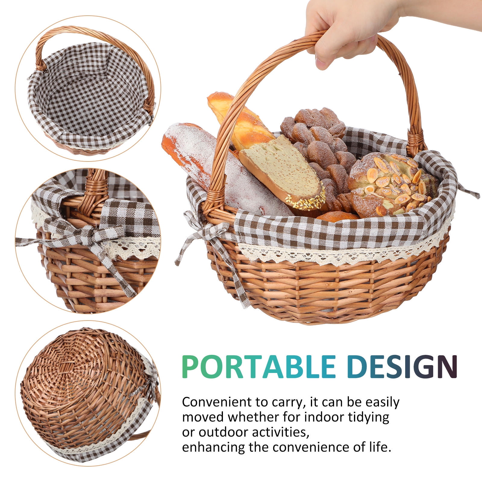 TABLZONE Woven Imitation Rattan Storage Basket Set for Easter Celebration, Decorative and Organizer